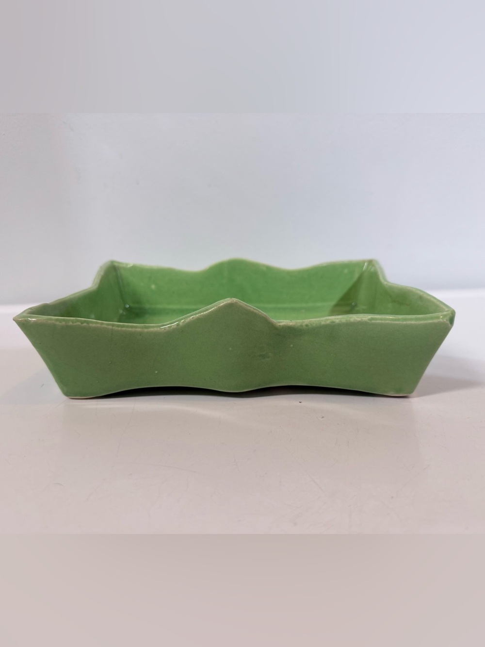 Mccoy Green Ceramic Pottery planter Tray